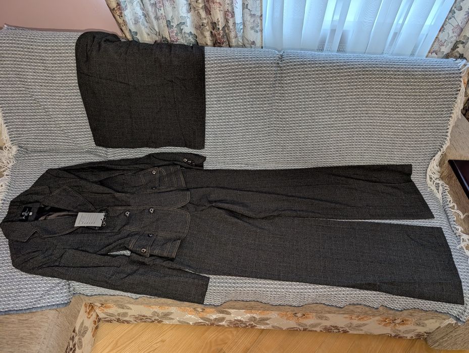 Костюм 38 М шерсть трійка піджак штани брюки спідниця