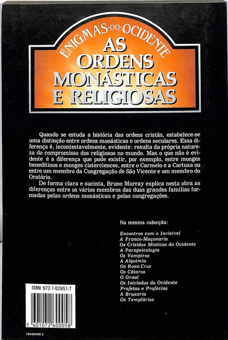 "As Ordens Monásticas e Religiosas" de Bruno Murray [Bom estado]