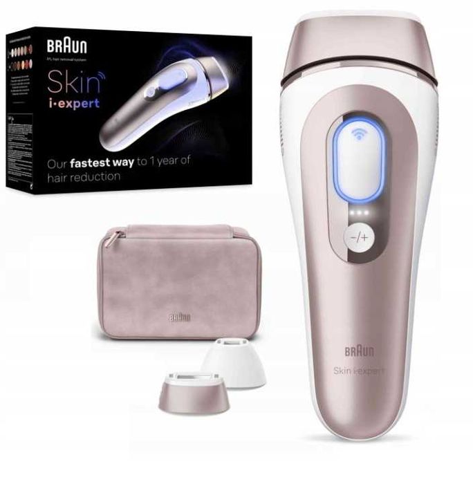 Depilator Braun Skin i-EXPERT + 2 nasadki różowa