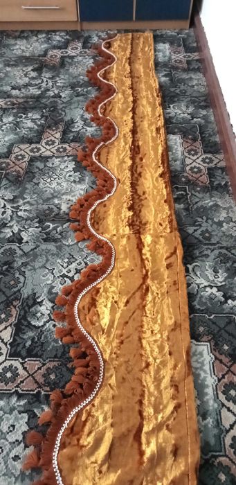 falbana do zasłony welurowej welur brąz