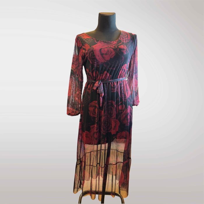 Sukienka Półprzeźroczysta Czerwony