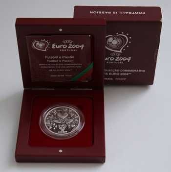 Moeda prata - Portugal, 8 Euros "Futebol é Paixão" 2003 Proof