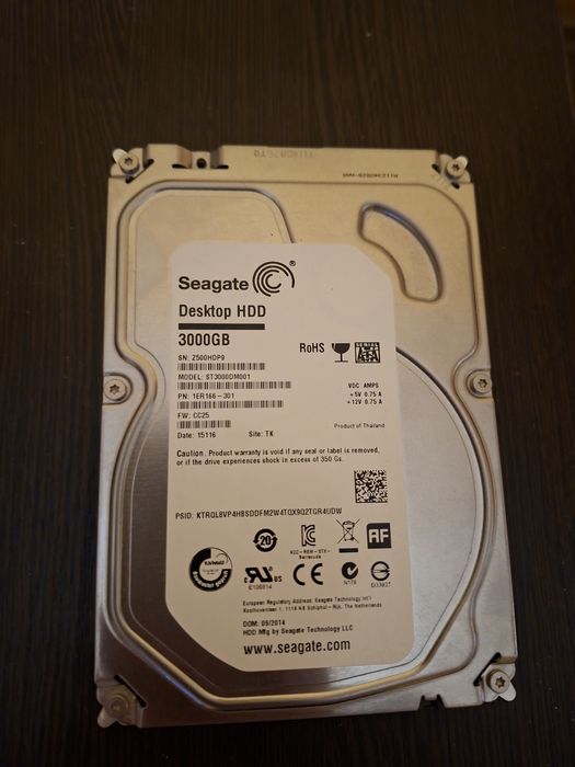 HDD 3TB Seagate Desktop HDD (ST3000DM001) | 7200rpm |