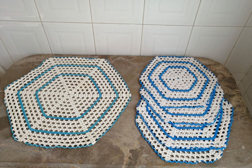 conjunto de naprons em crochet, não envio cobranças