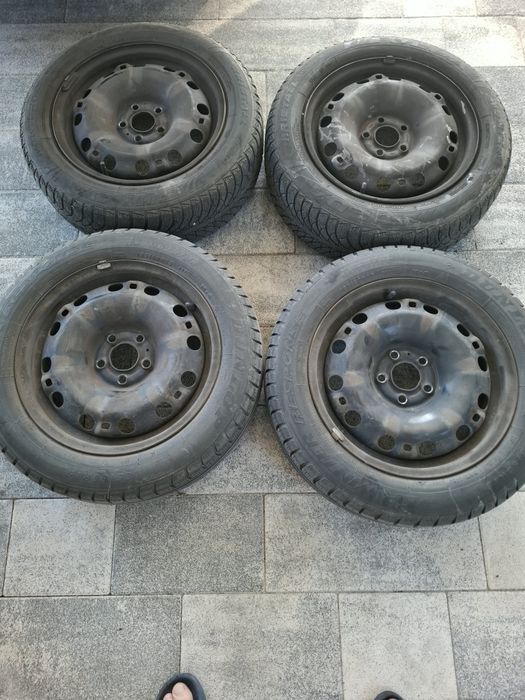 Oryginalne felgi stalowe VW 15" 5x100 ET38 Polo Fabia Ibiza + opony