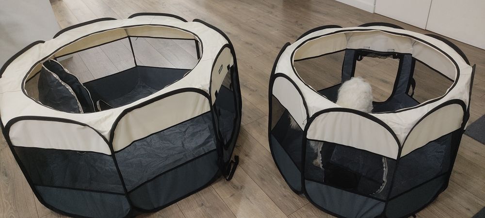 Conjunto 2 Parques Dobráveis para Cães/Gatos (120cm + 85cm)