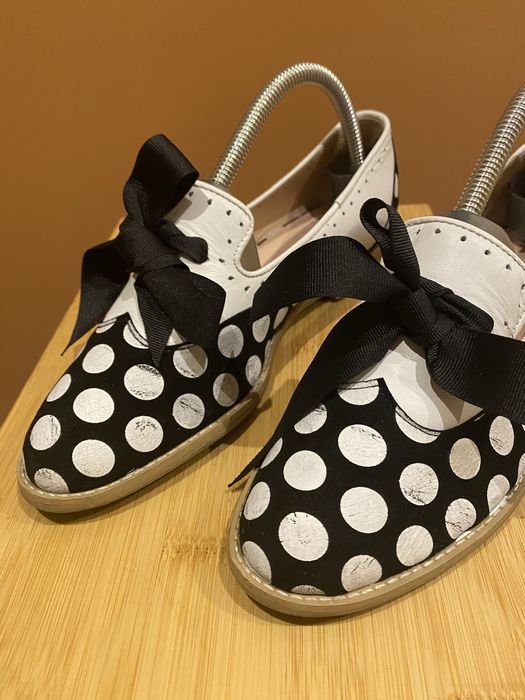 Loft37 L37 mokasyny, polbuty 37 w groszki