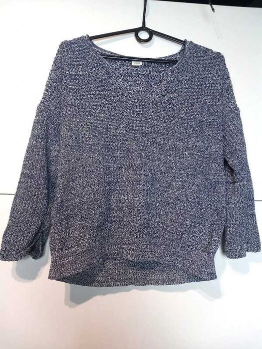 niebieski sweter granatowy bawełna