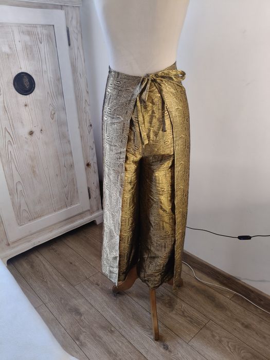 Vintage tak zwane spodnie haremowe złote ²²³