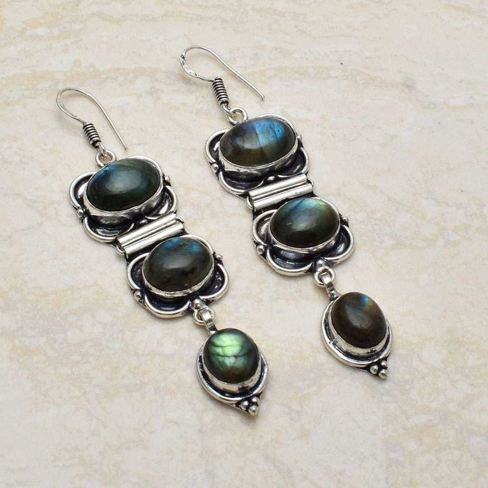 Kolczyki _Labradoryt_Indie_handmade_ 105