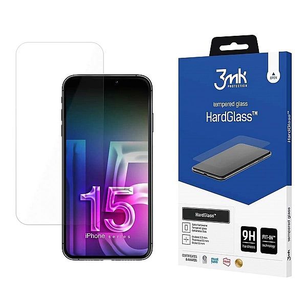 Szkło 9h 3mk HardGlass™ na iPhone 15 Pro