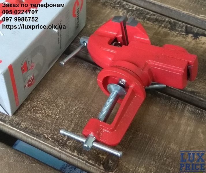 Тиски слесарные поворотные 60 мм INTERTOOL HT-0054 лещата слюсарні