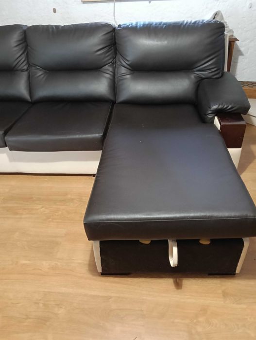 Sofá usado em excelentes condições castanho escuro e bege