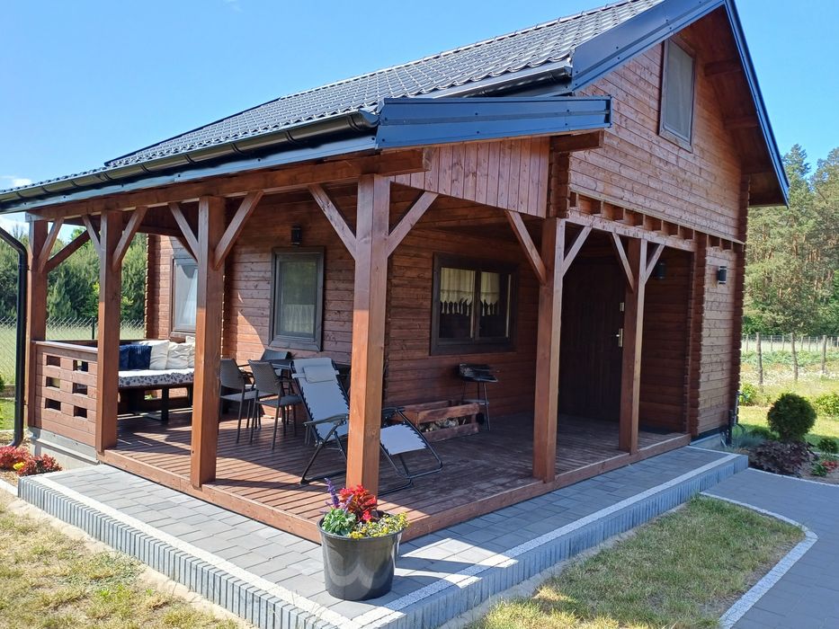 Domek drewniany z kominkiem, SAUNA