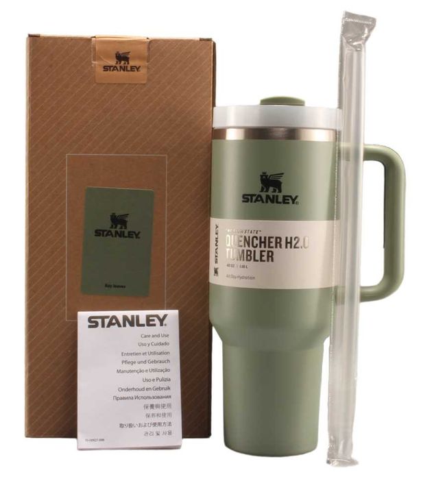 Термос термочашка Stanley Quencher H2.0 Tumbler Олива 1,18 л KT6007801