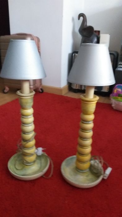 Candeeiros mesa madeira