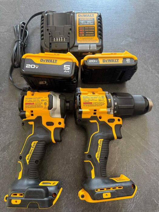 Набір Dewalt dck200d1p1 шуруповерт dcd799, імпакт dcf850 c зарядним і двома акумуляторами