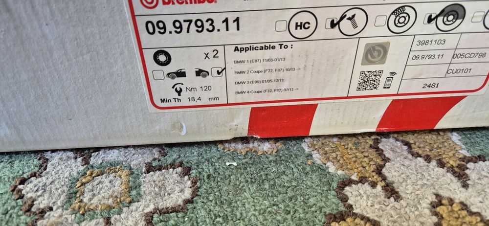Discos travão traseiros bmw série 1 novos em caixa