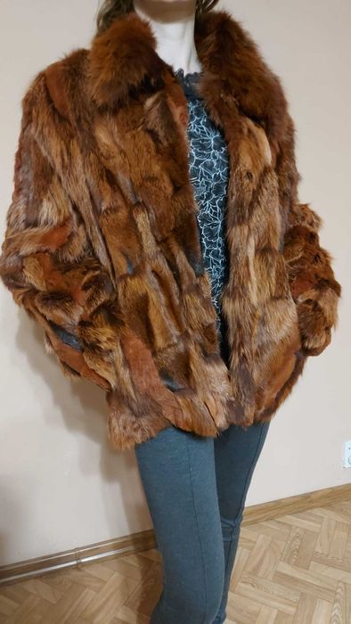 FUTRO damskie NATURALNE z lisa rude stan IDEALNY
