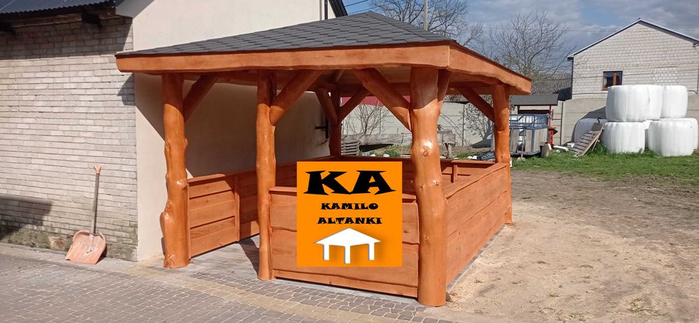 Altana ogrodowa na grubym balu