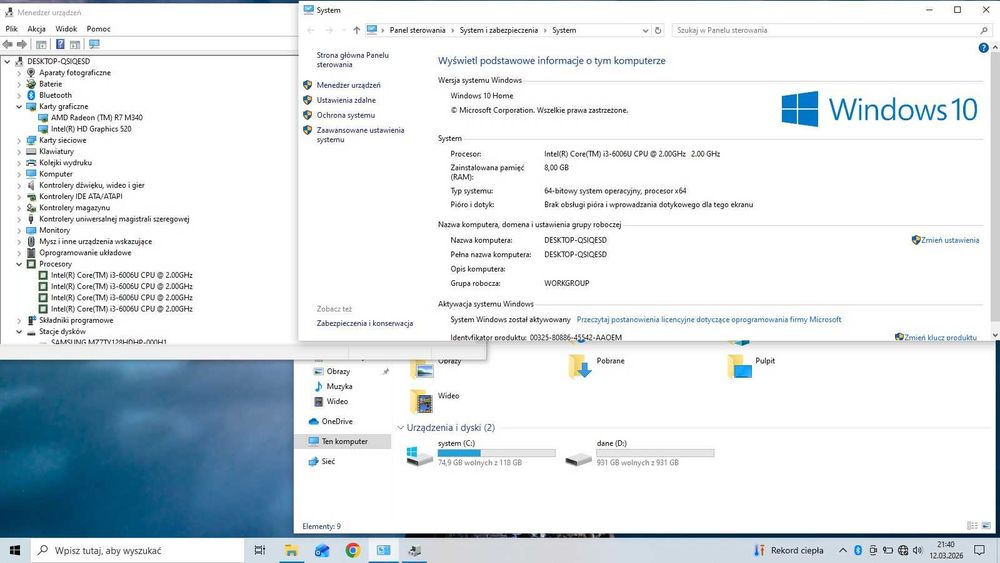 Szybki Dell 17,3" | i3 | 8GB DDR4 | SSD+HDD | Radeon 4GB | Win10 | Office