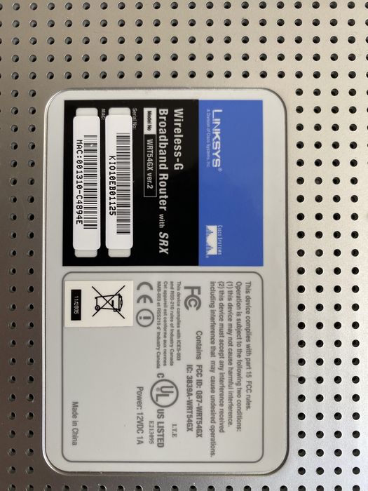 Linksys WRT54GX Wireless Router ver.2 (bricked)64752329036545123