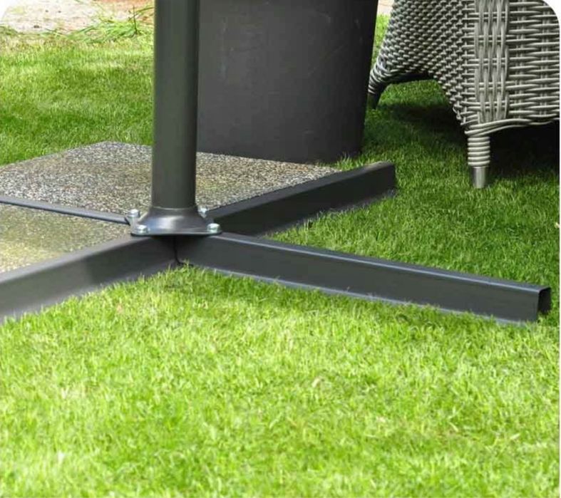 Duży Parasol Ogrodowy 350 cm Składany Regulowany z Wysięgnikiem Mocny