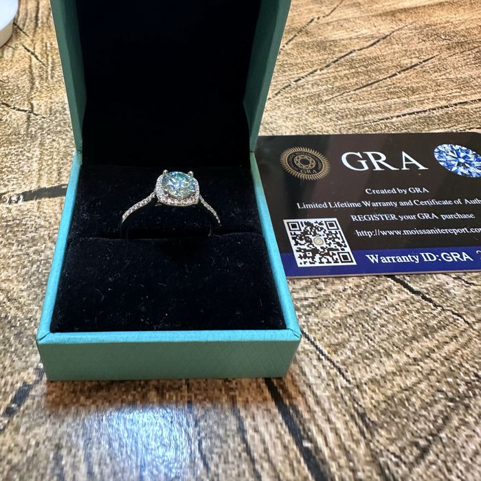 Кольцо серебро диамант муассанит 1 карат