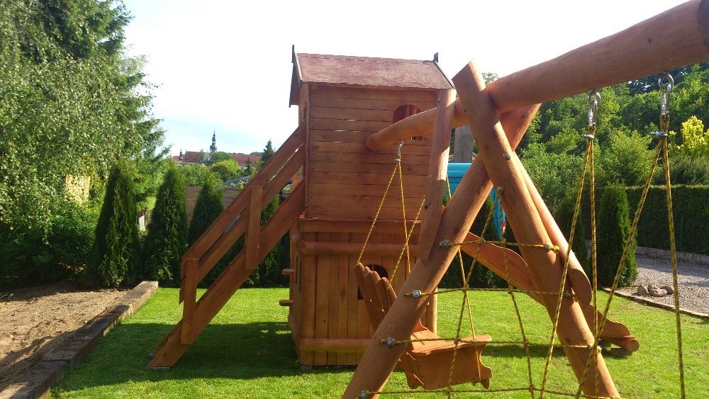 plac zabaw domek balkon ślizg piaskownica balkon stolik montaż cały PL