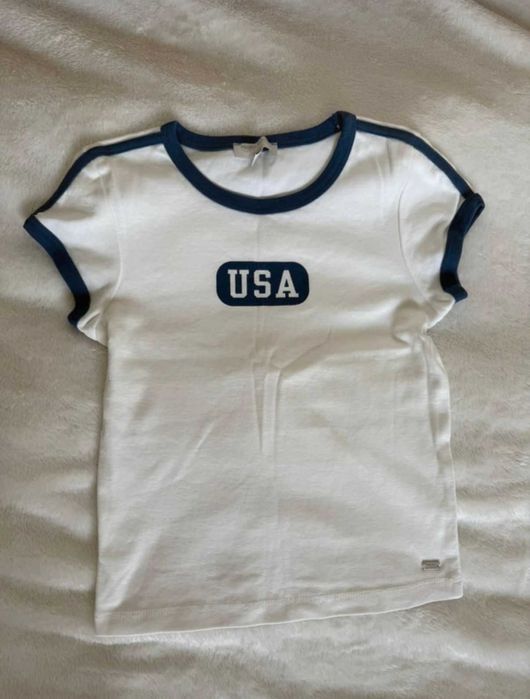 Koszulka top biały USA rozmiar XS