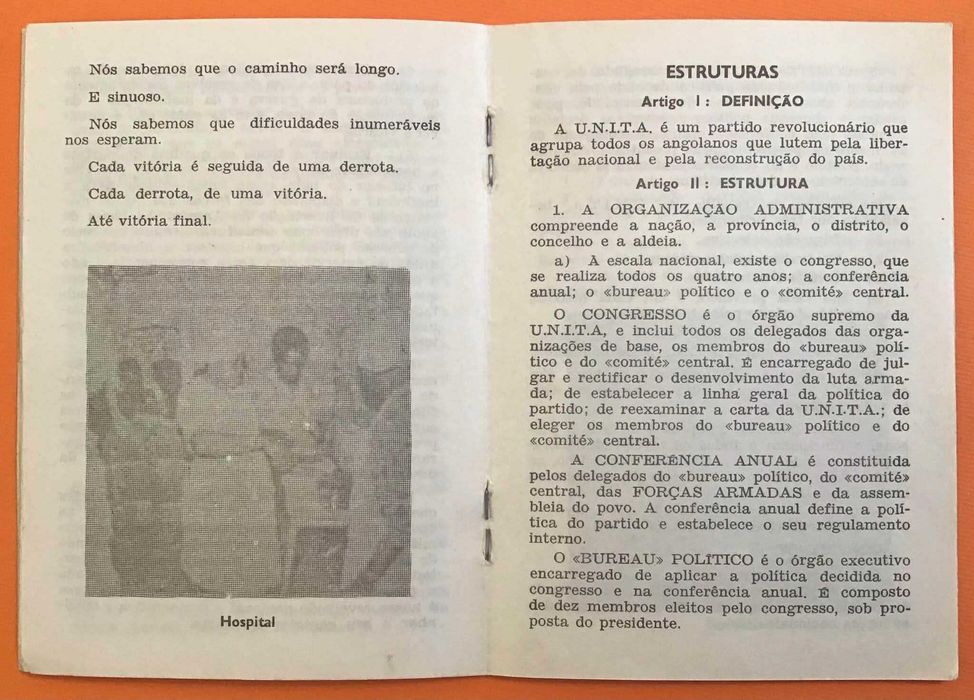 Angola - UNITA - IDEÁRIO e ESTRUTURA - Luanda 1974 - MUITO Raro