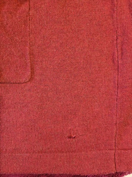 Tunika/sukienka sweterkowa bufki, bawełna/merino bordo 38/40