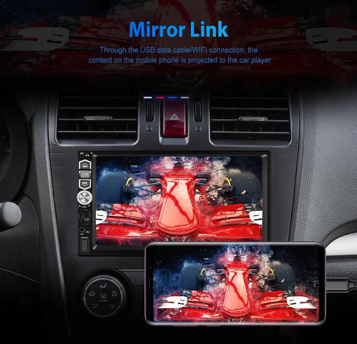 Rádio 1din 7 polegadas 7039B com Carplay sem fios USB BT FM Micro NOVO