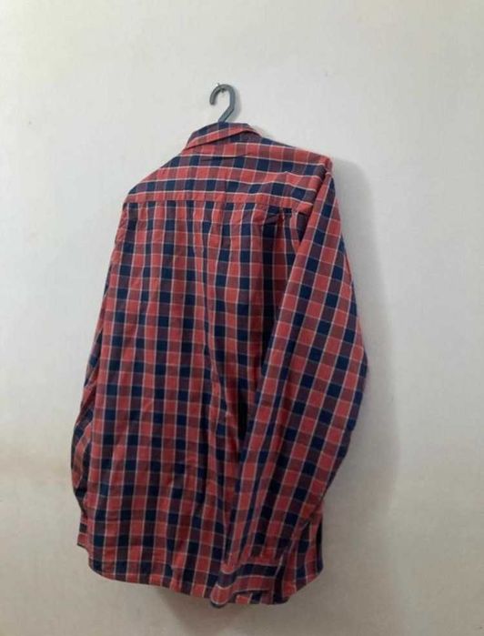 Camisa quadriculada vermelha, branca e azul Springfield