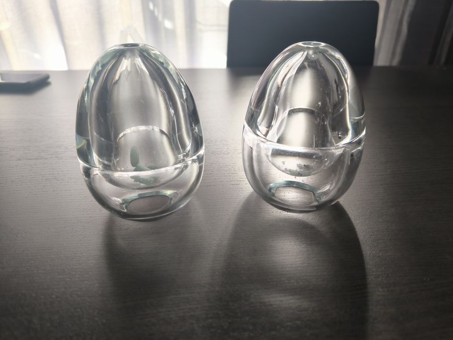 2 Suportes para velas em vidro