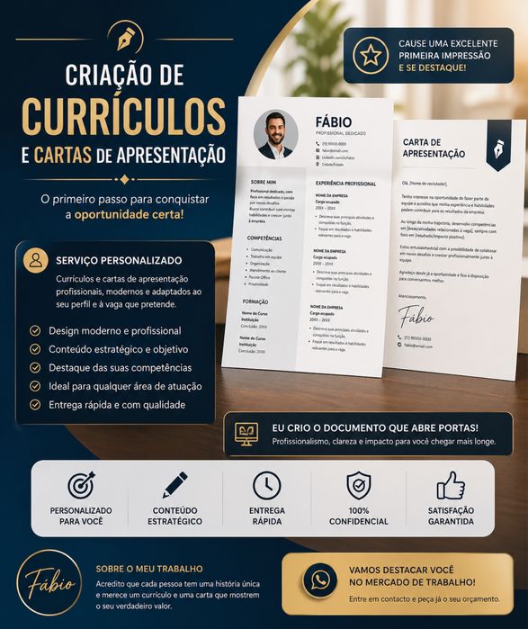 Criacão de currículos e cartas de apresentações