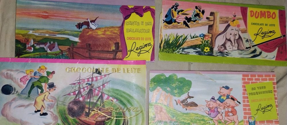 Lote 4 Invólucros Vintage Chocolates Regina - Licença Disney (Anos 60)