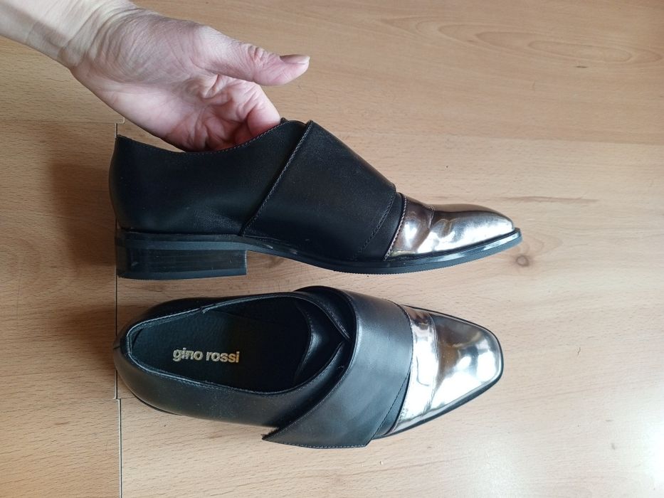 Skórzane półbuty mokasyny espadryle Oksfordy loafersy espadryle 36