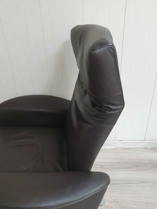 Fotel rozkładany relax, BRUHL SKÓRA obrotowy