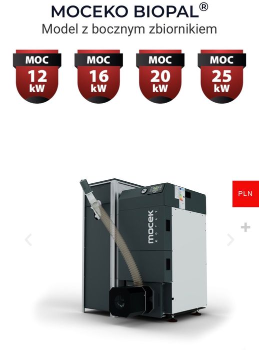 Kocioł na pellet Mocek 12 KW drewno dofinansowanie piec co 5 klasa