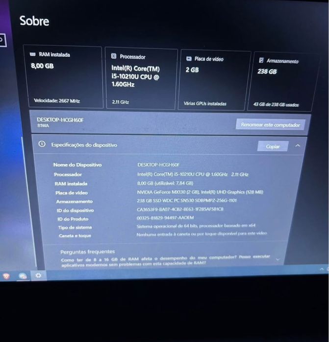 Portatil Ideapad 3 i5-10th / mx130 14IML05