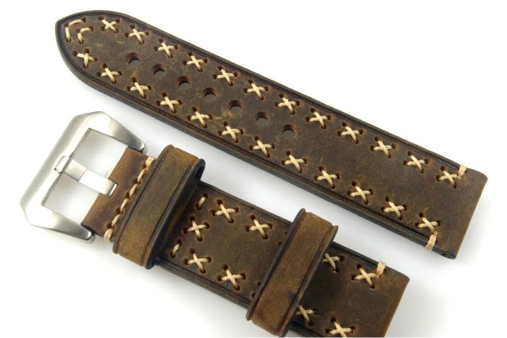 Bracelete Pele Castanha 22mm