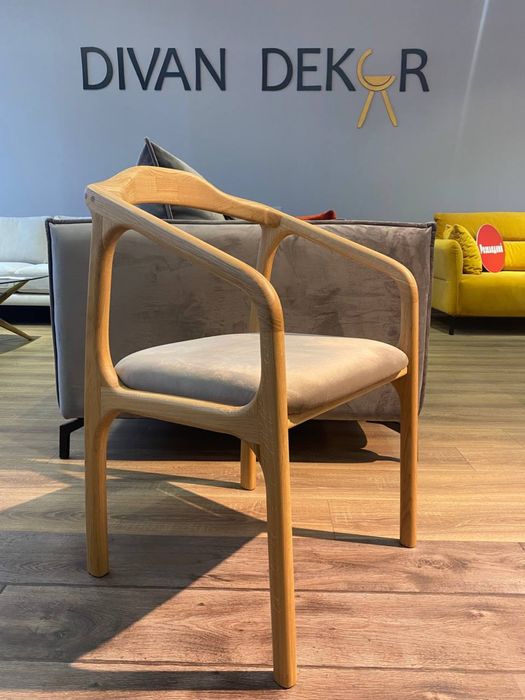 Кресло Обеденное Стул Дизайнерское  Дуб ткань Италия