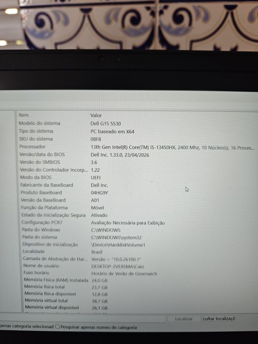 Notebook Gamer Dell G15 5530