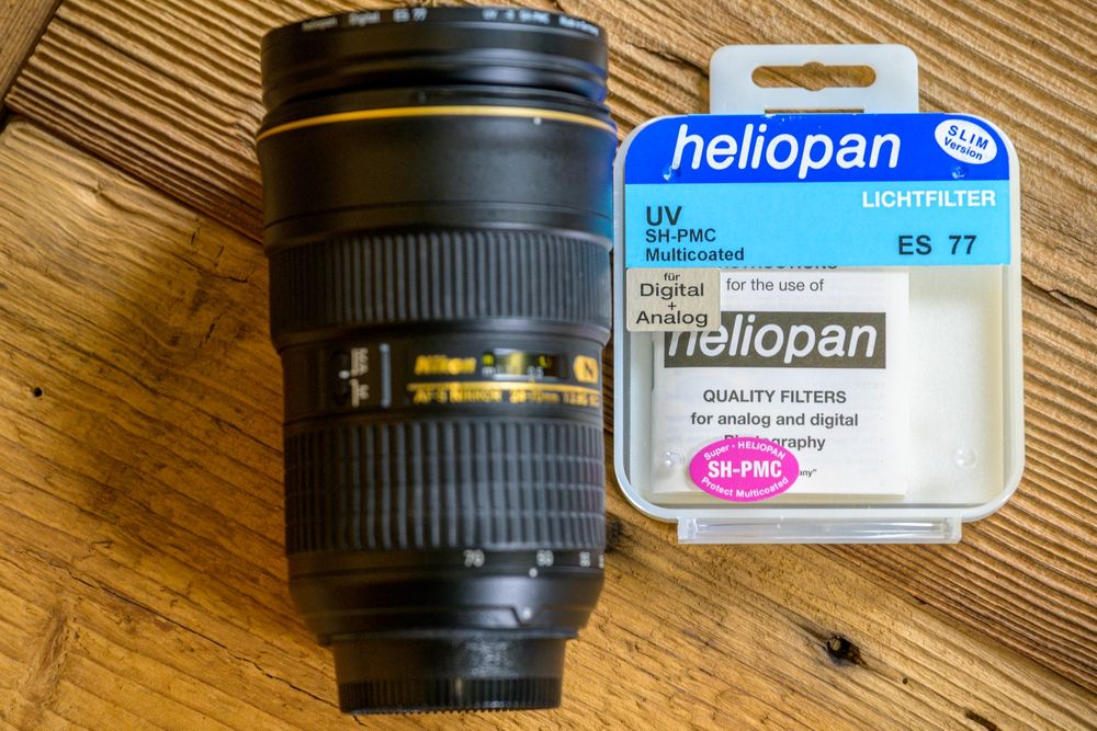 Nikkor AF-S 24-70mm f/2.8G ED Nikon F – komplet + filtr Heliopan
