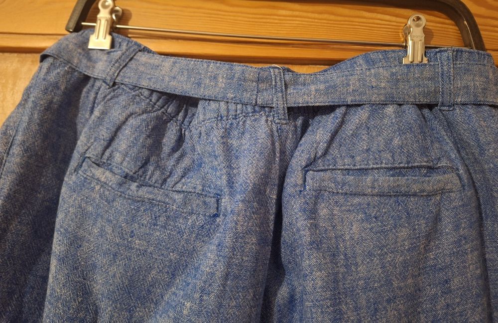 Spodnie damskie, lniane, wiskoza, chambray, M&Co r. 16/L