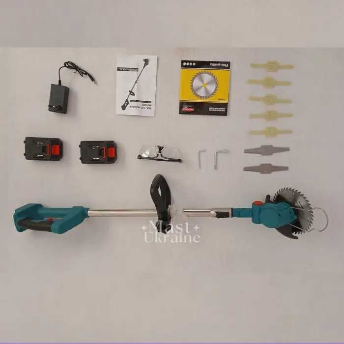 Газонокосилка, триммер для газона, кустов и травы с 2 аккумуляторами