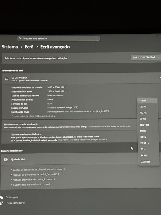 Monitor LG 27GN800-B UltraGear 27″ 2k, 144hz, 1ms, muito bom estado