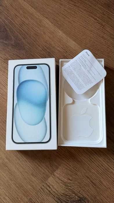 iPhone 15 512GB Blue/White | Wersja eSIM | Stan Bdb | Box + 4 Etui gratis