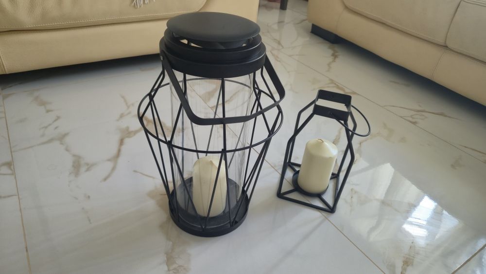 Ikea duas  porta velas com velas